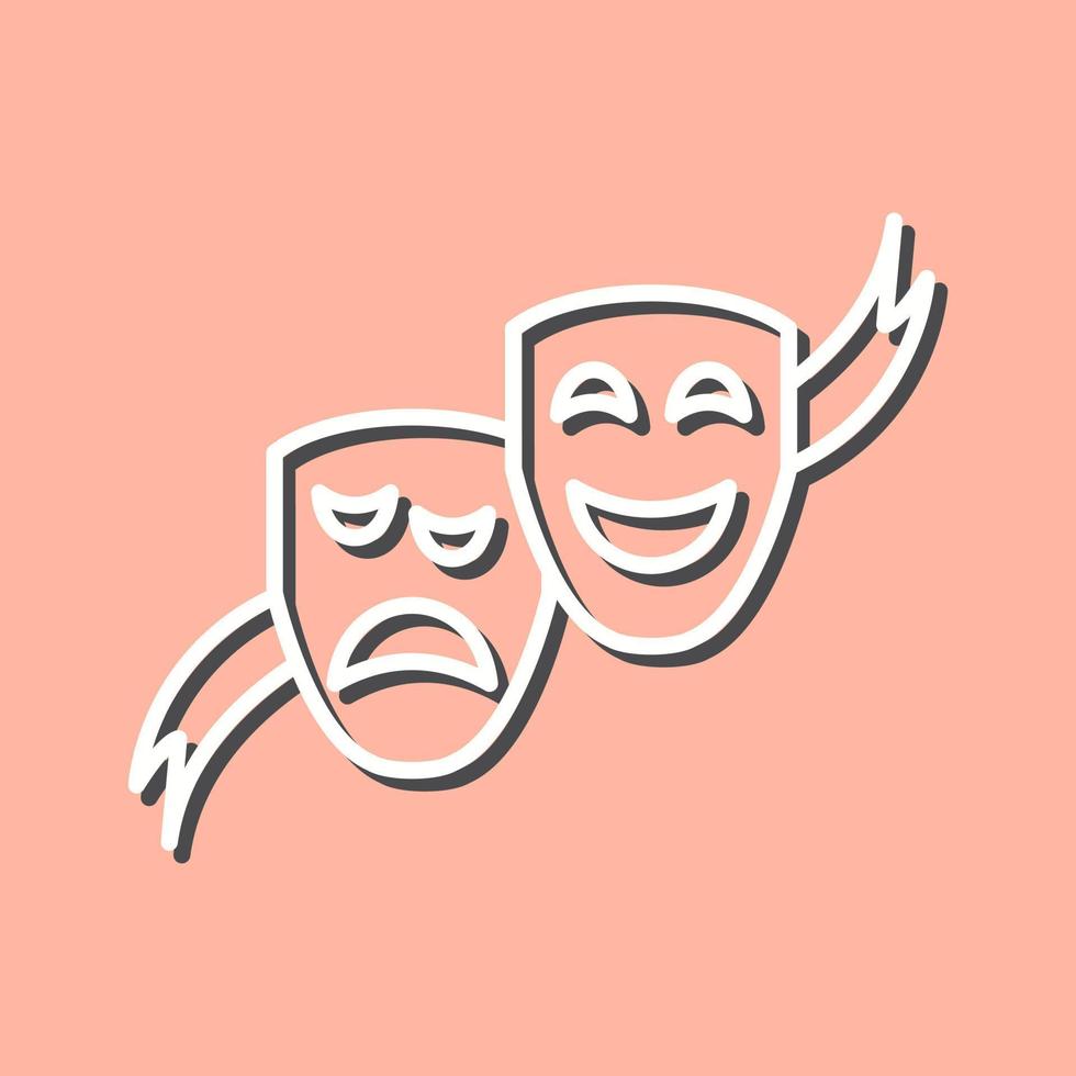 icono de vector de máscaras de teatro