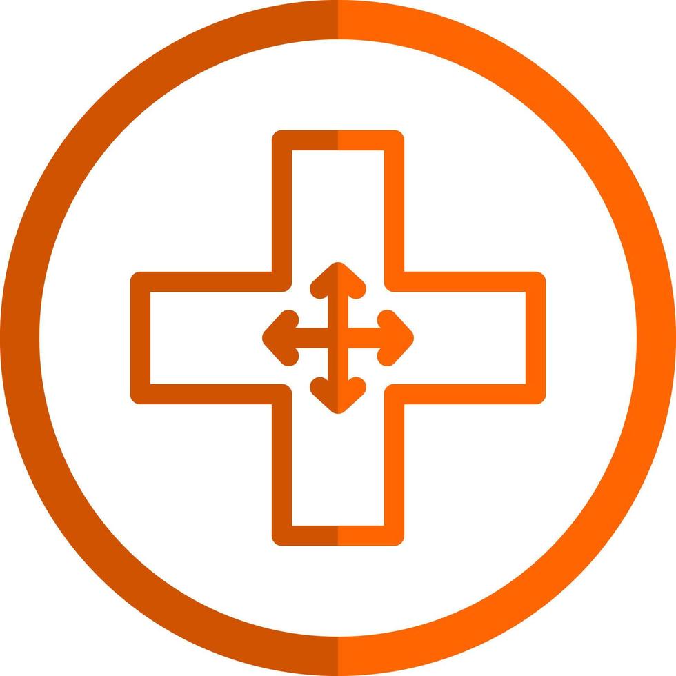 Four Way Intersection Vector Icon Design