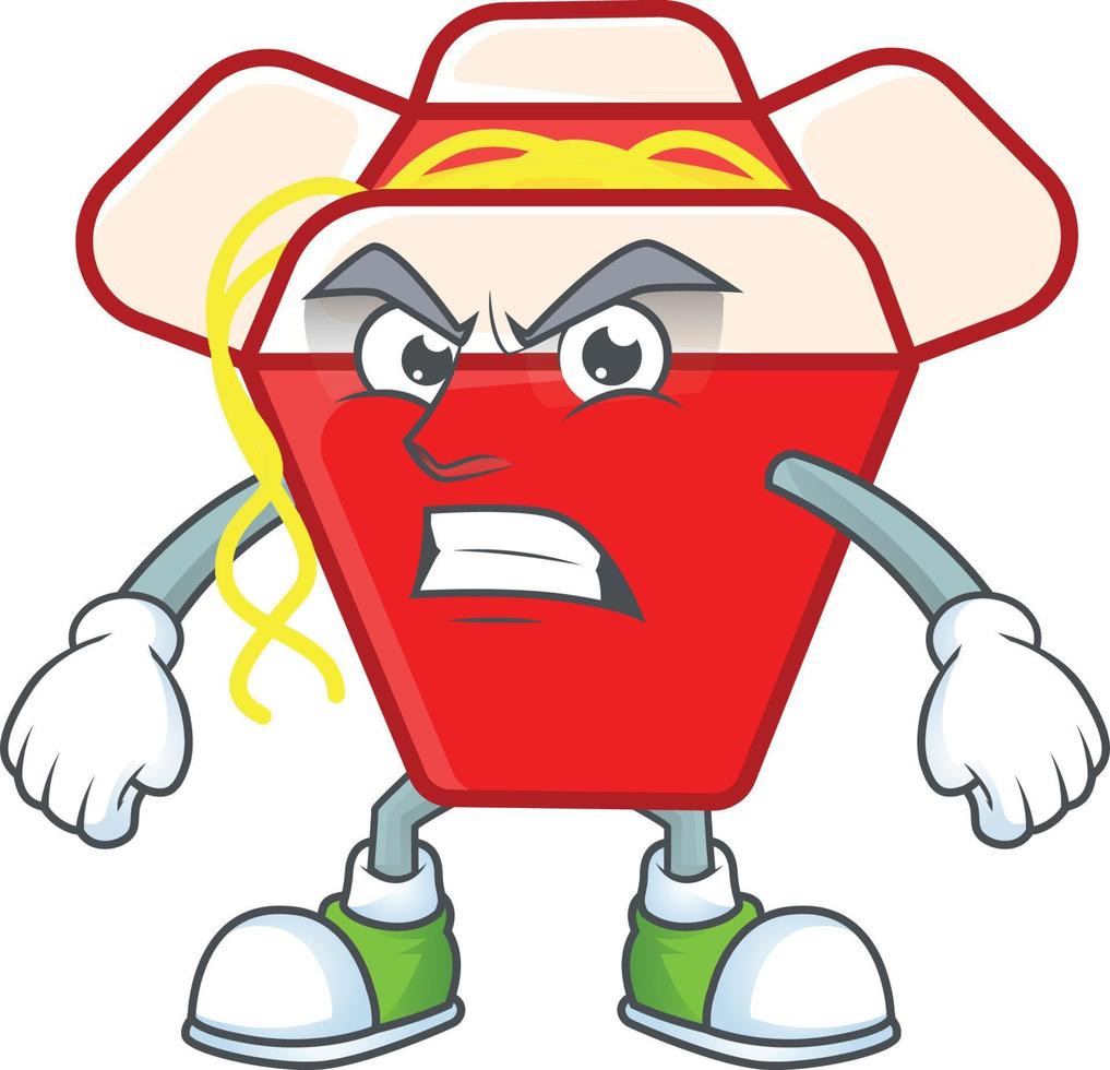 Chinese box noodle cartoon character style vector