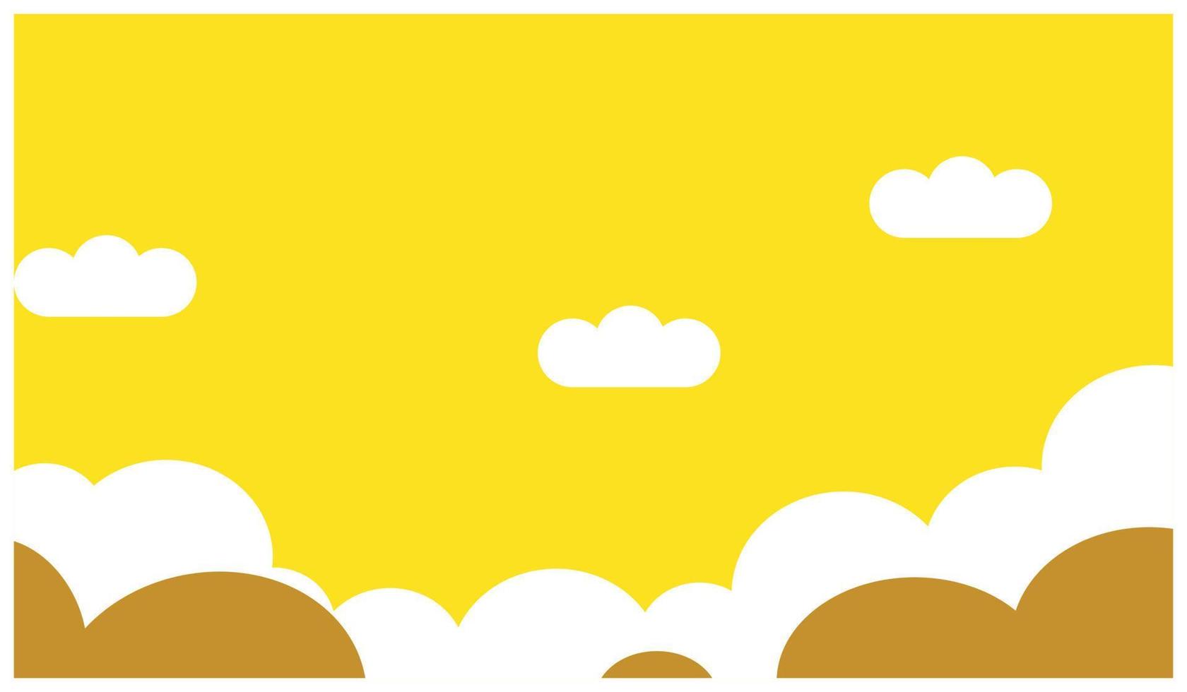 nubes en un amarillo fondo, vector ilustración, eps10. ilustración de un claro amarillo cielo completar con nubes dando vueltas a través de el cielo. antecedentes diseño