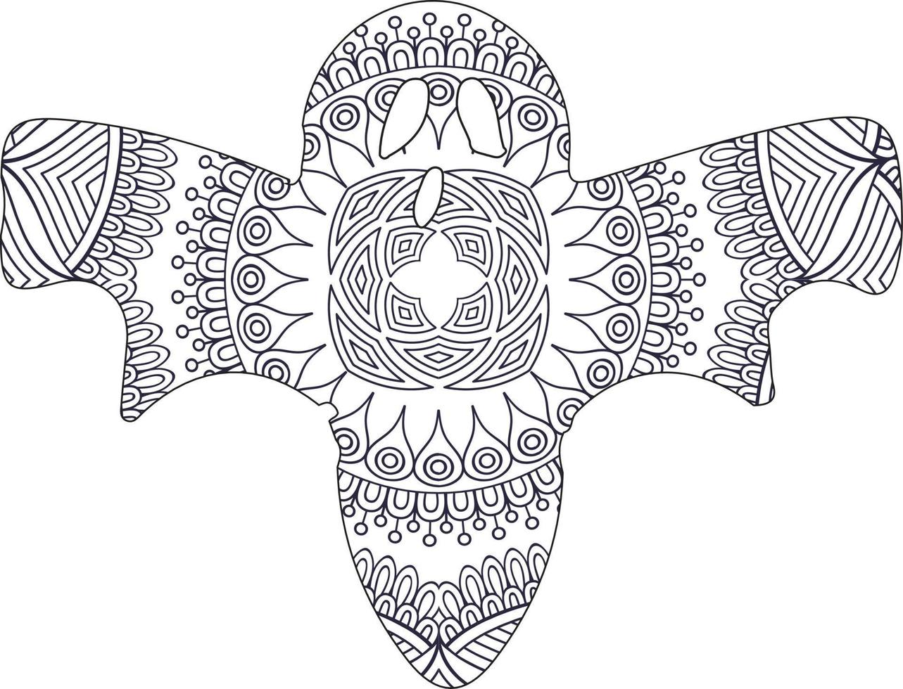 Cute ghost mandala coloring page vector