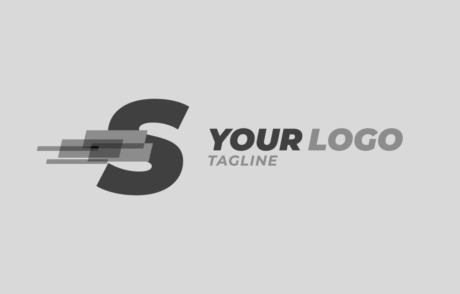 letter S initial monochrome pixel digital vector logo design