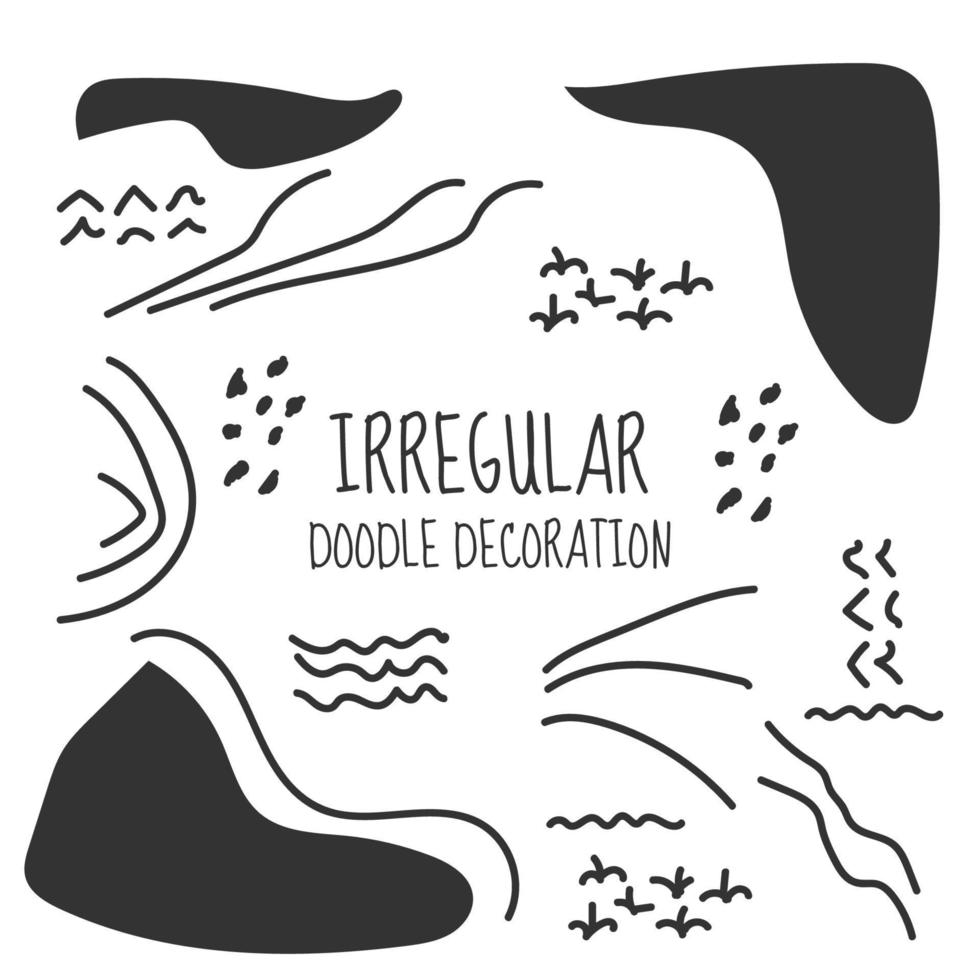 set of irregular doodle shape vector design decoration