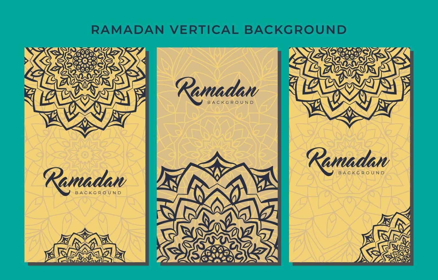 ramadan vertical background mandala design element vector
