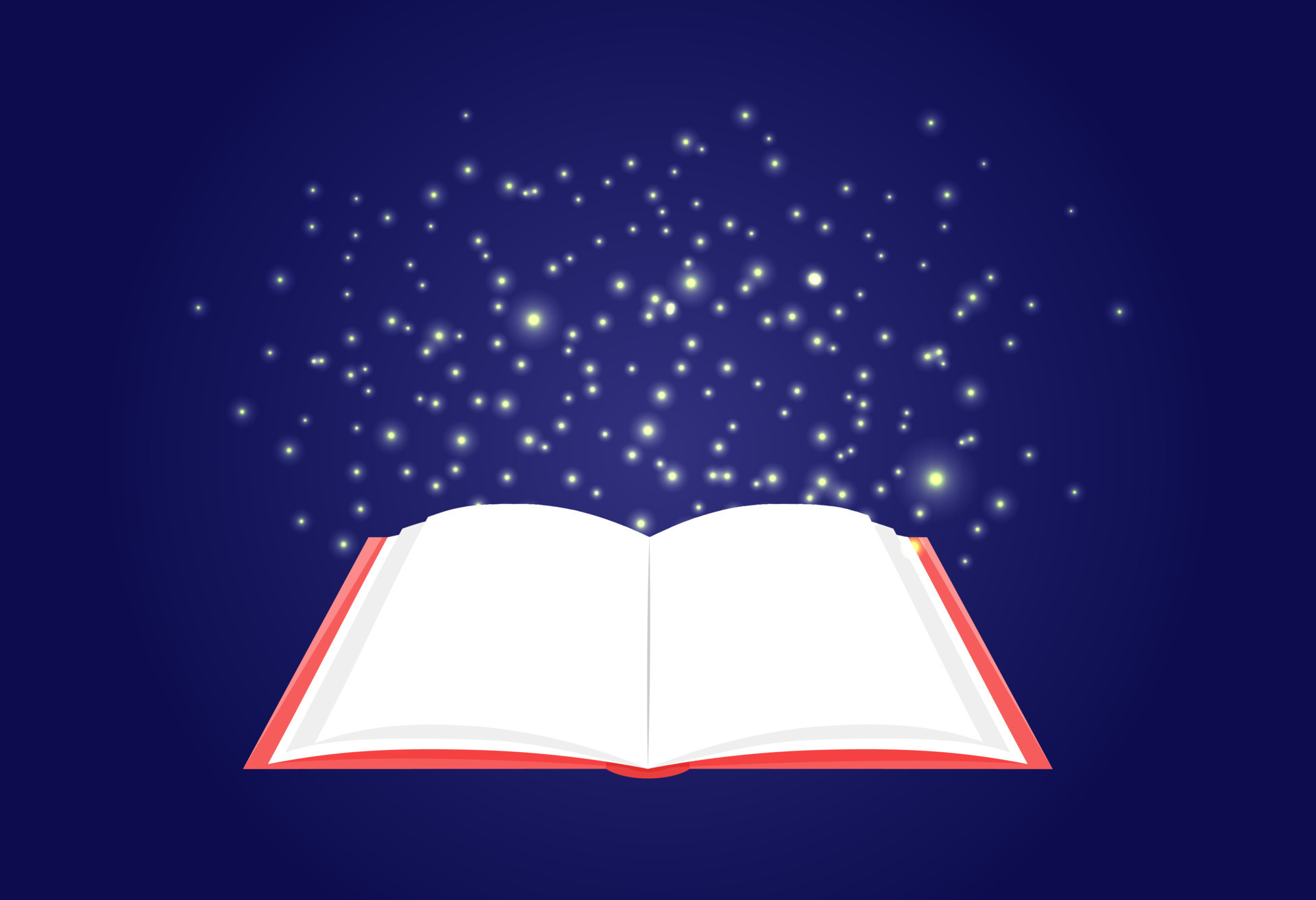 Open book and magic glowing. Concept of importance of knowledge, learning,  education and reading. Vector illustration of empty book pages. Blank  template 20239990 Vector Art at Vecteezy