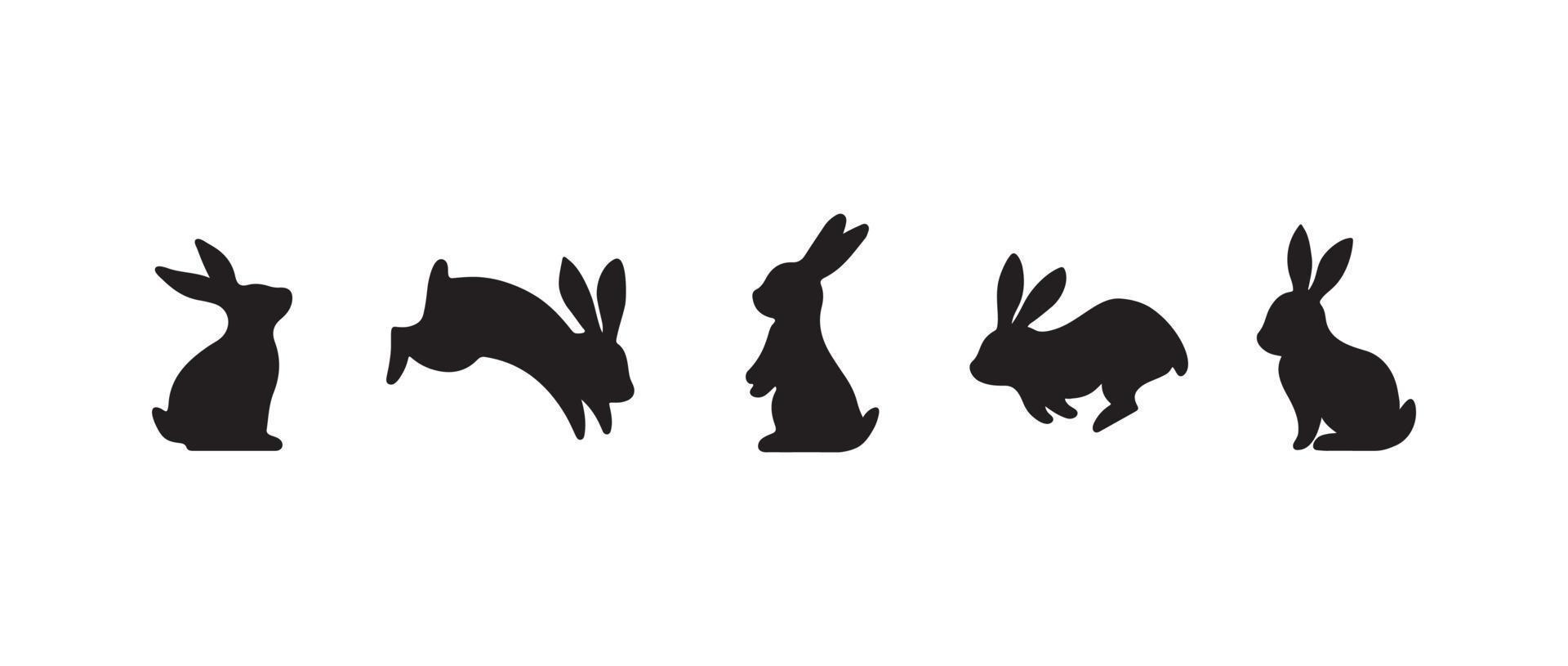 Rabbit Silhouette Illustrations vector