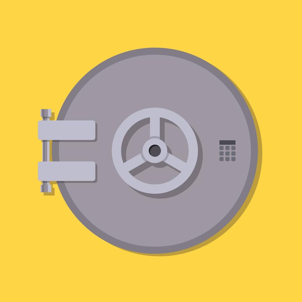 Bank vault safe door vector