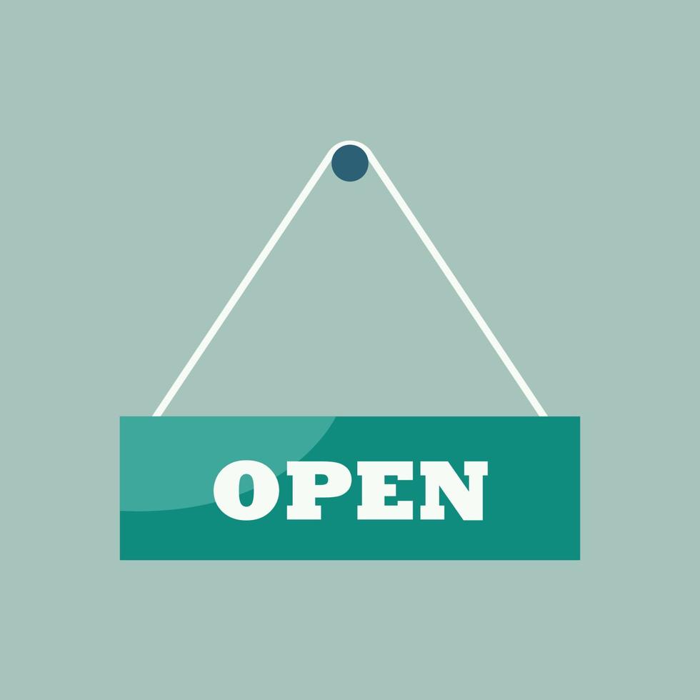 Open sign hanging plate vector