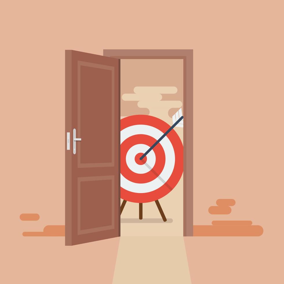 Big target behind opened door vector