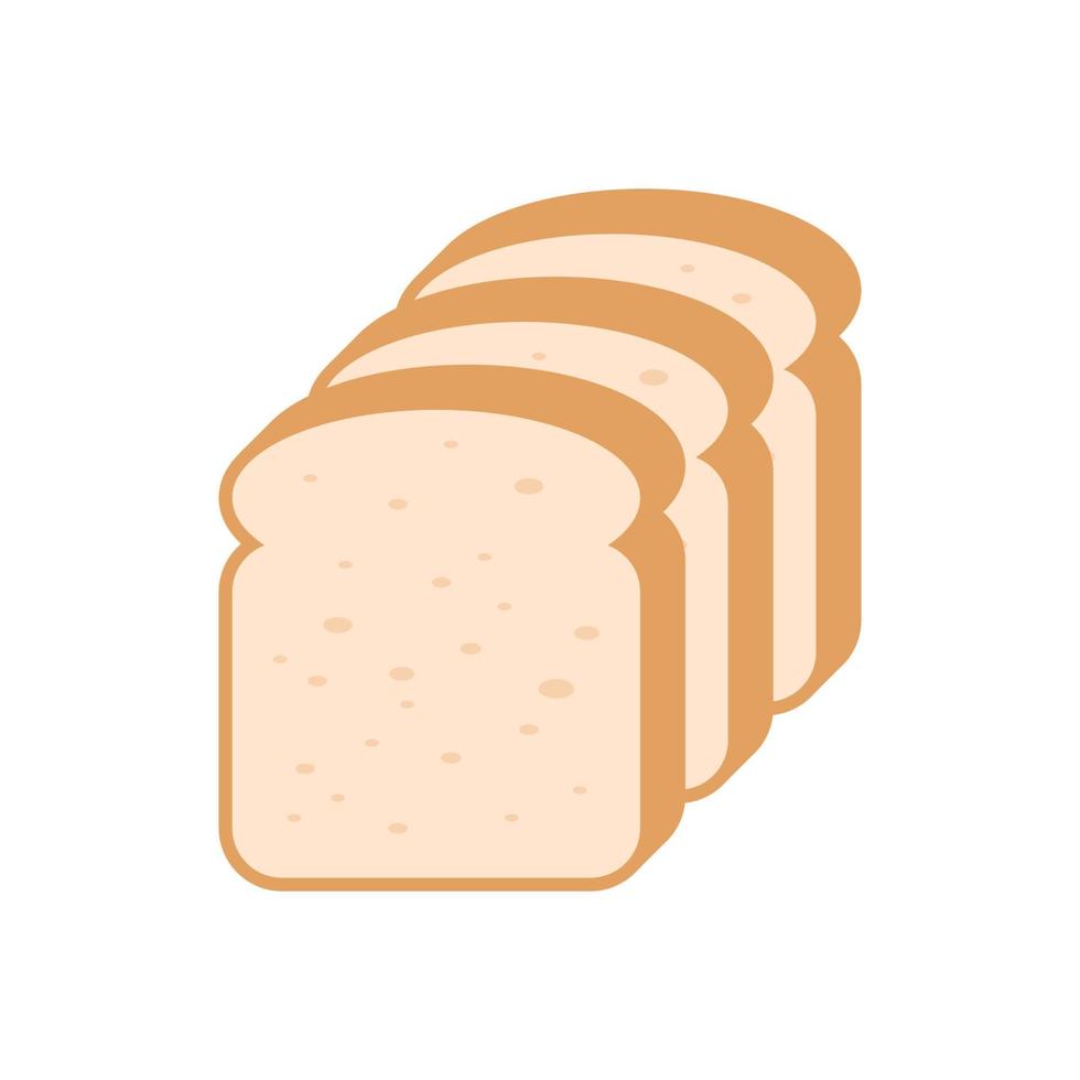 Sliced bread flat vector