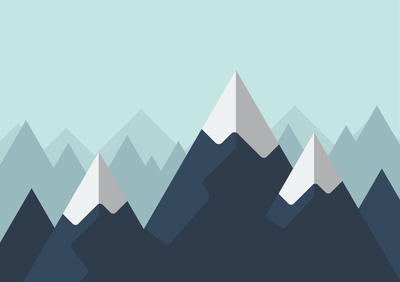 montaña en plano estilo vector