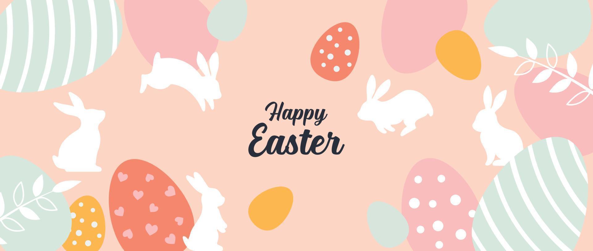 Rabbit Silhouette Happy Ester Poster vector