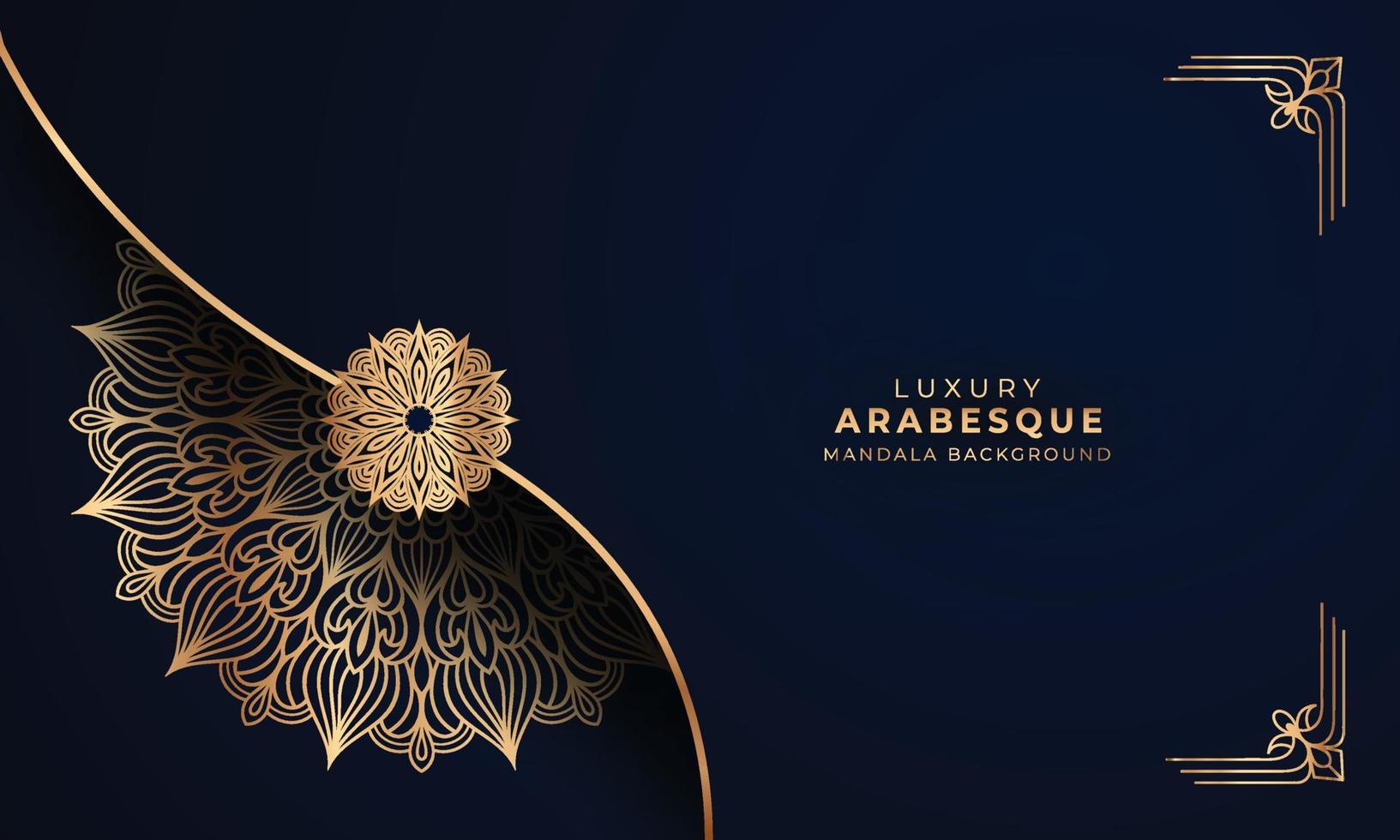 lujo mandala antecedentes con dorado arabesco patrón, decorativo ornamental mandala para invitación tarjeta, libro cubrir, póster, impresión vector