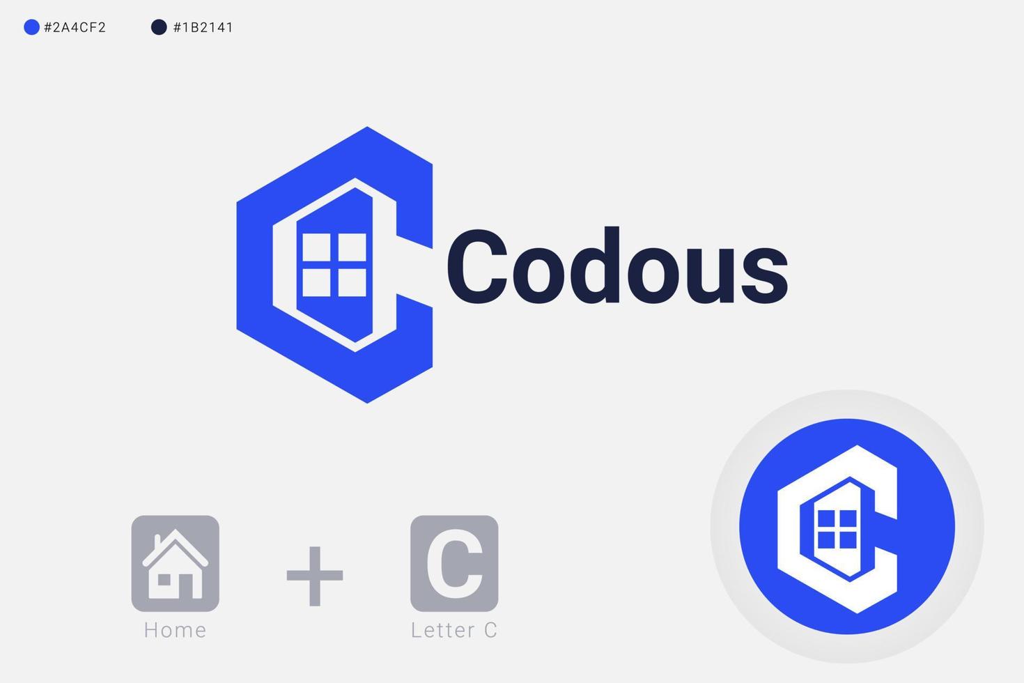 C letter real estate modern building logo template vector