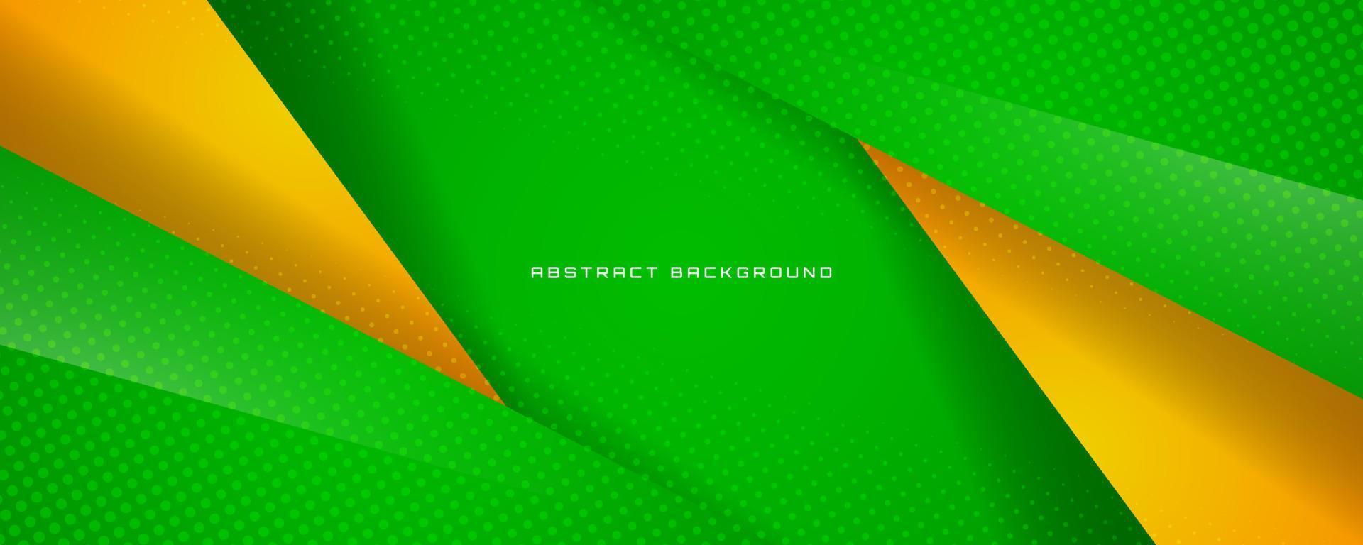 3D green yellow geometric abstract background overlap layer on bright space with colorful shape decoration. Graphic design element cutout style concept for banner, flyer, card, or brochure cover vector