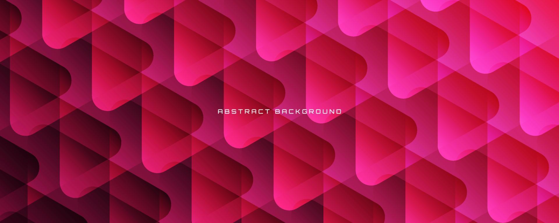 3D red geometric abstract background overlap layer on dark space with rounded triangles effect. Graphic design element seamless pattern style concept for banner, flyer, card, cover, or brochure vector