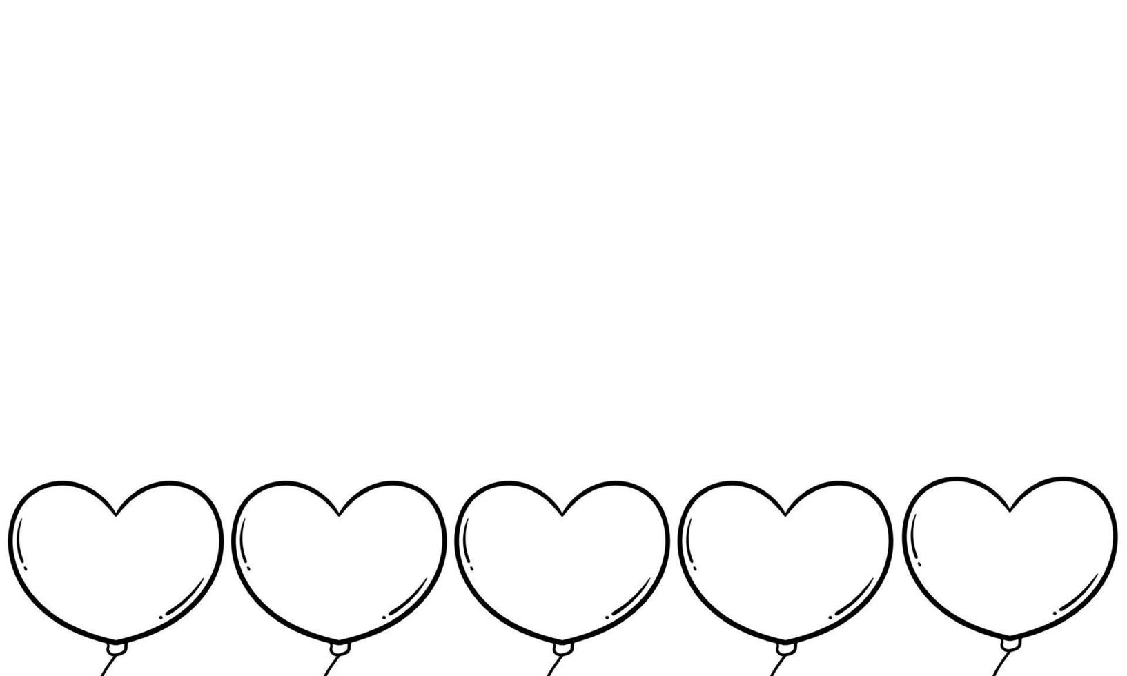 heart shaped balloon hand drawn background vector