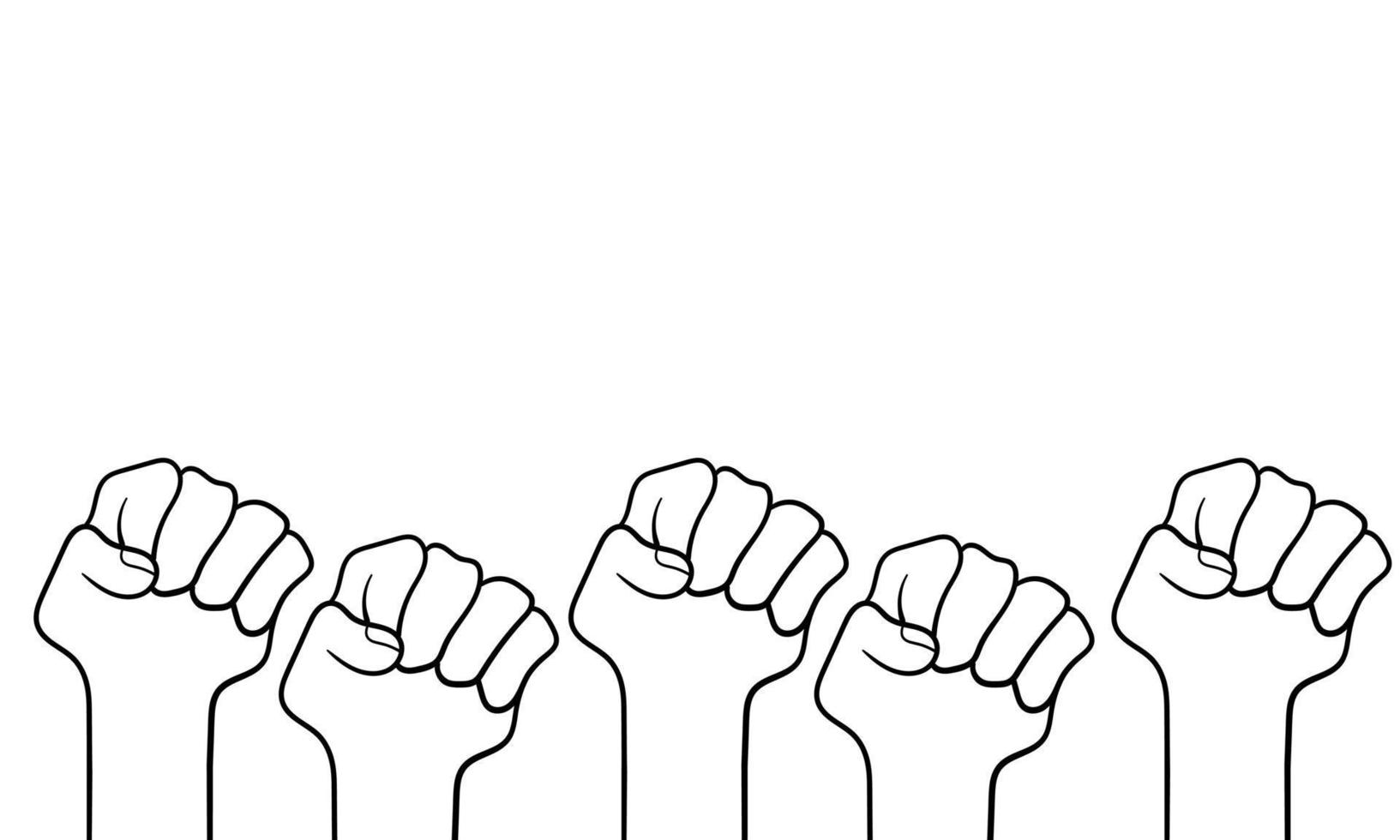 hand drawn illustration of a clenched fist 2 vector