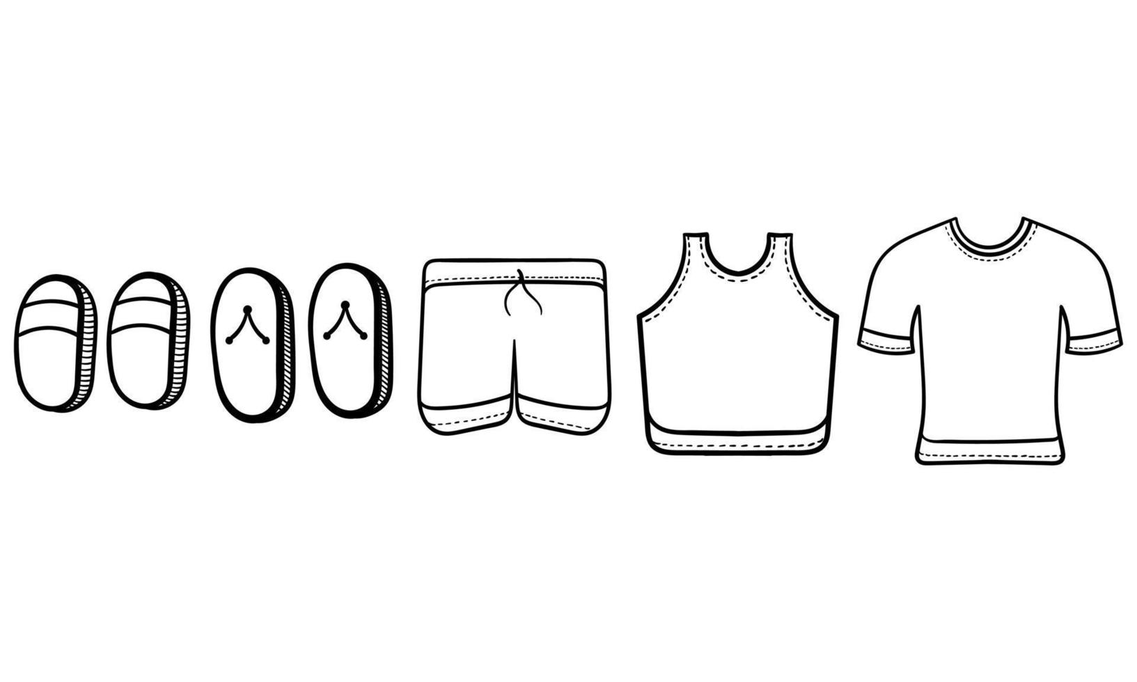 hand drawn collection of casual menswear vector
