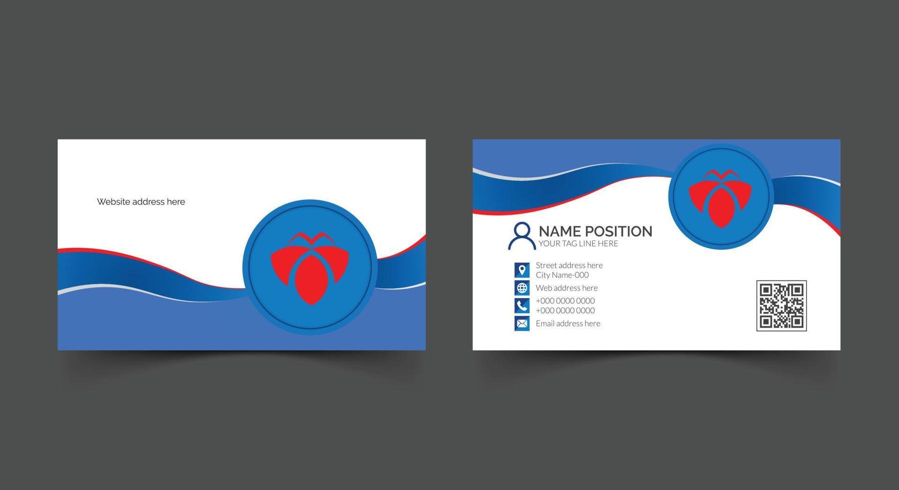 Stylish corporate business card template design vector