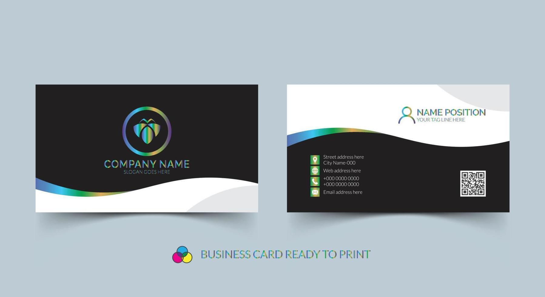 Stylish corporate business card template design vector