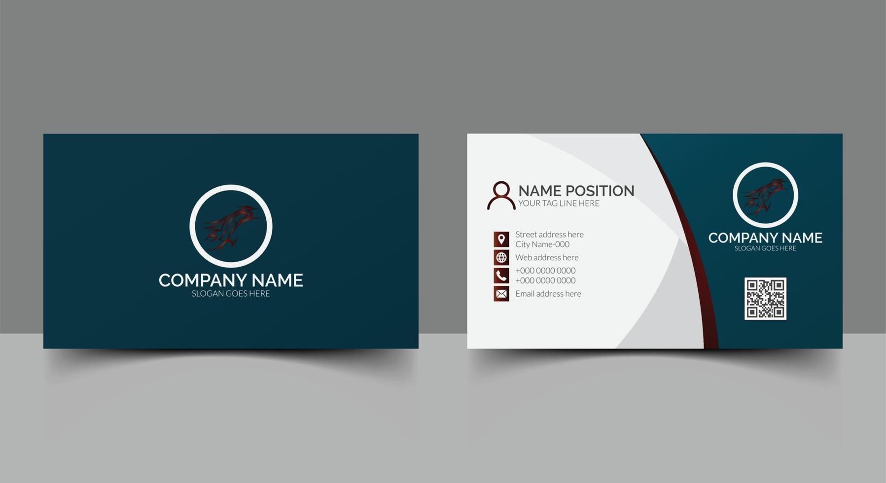 Stylish business card, modern visiting card template design vector