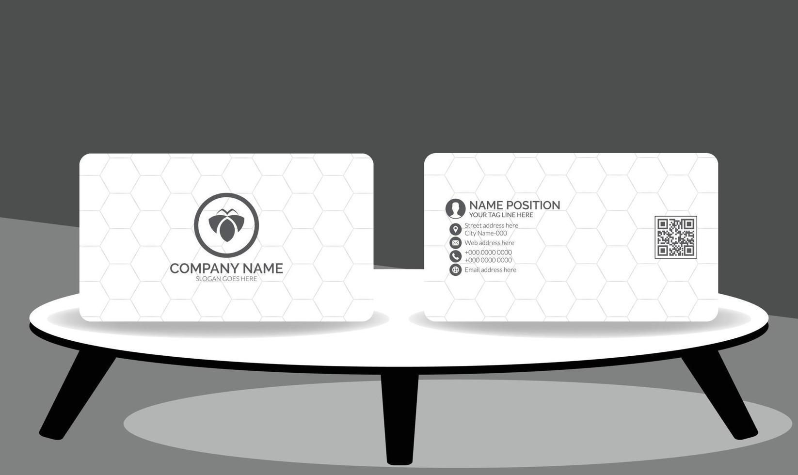 White business card template design vector