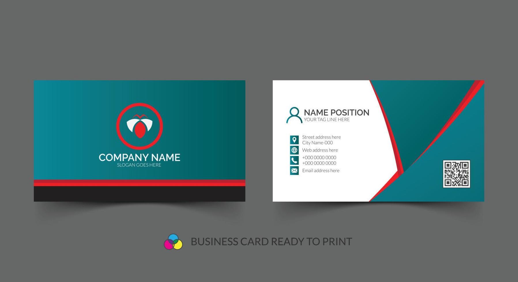 Stylish corporate business card template design vector