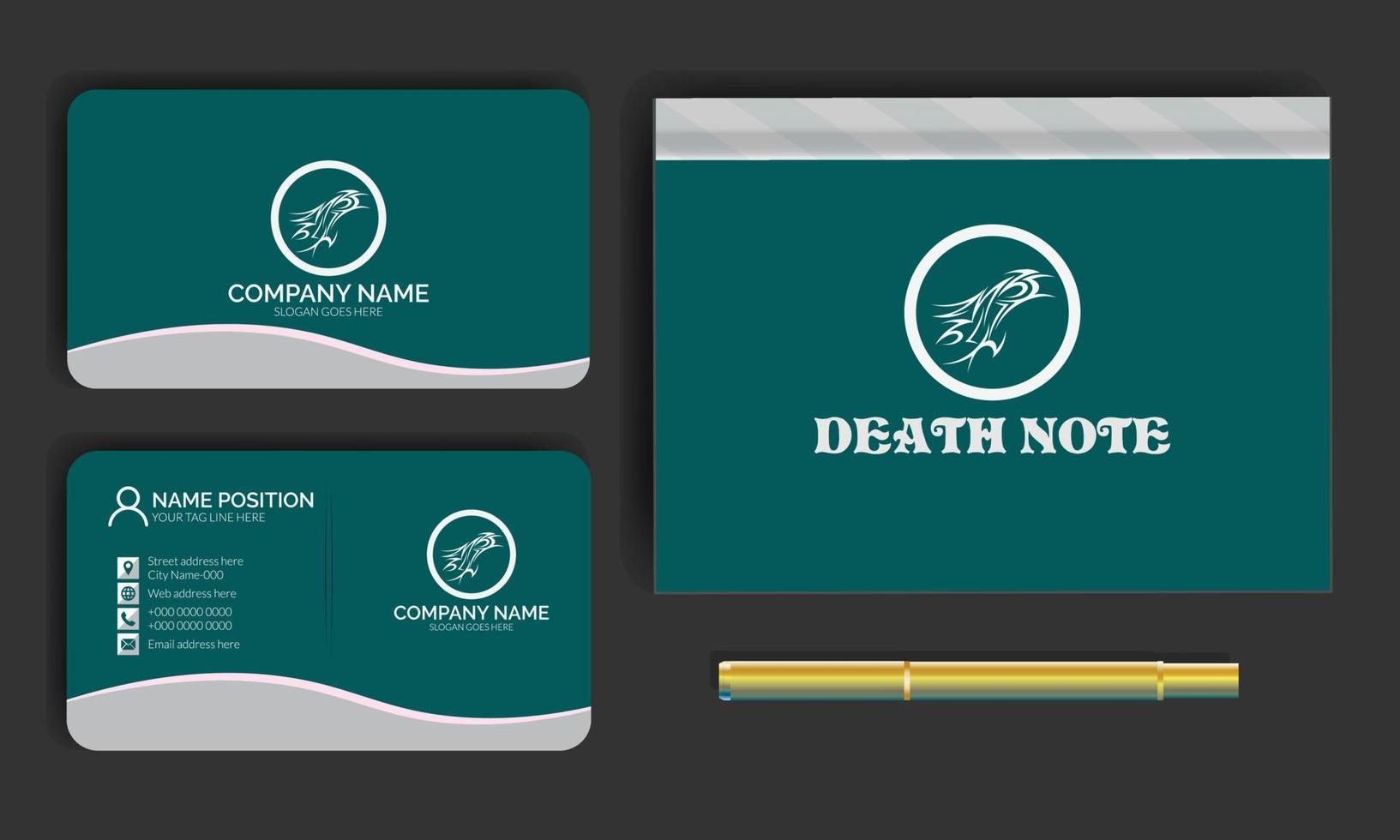 Stylish business card template design with mockup vector