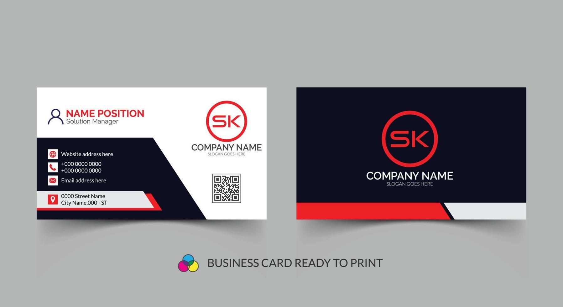 Stylish corporate business card template design vector