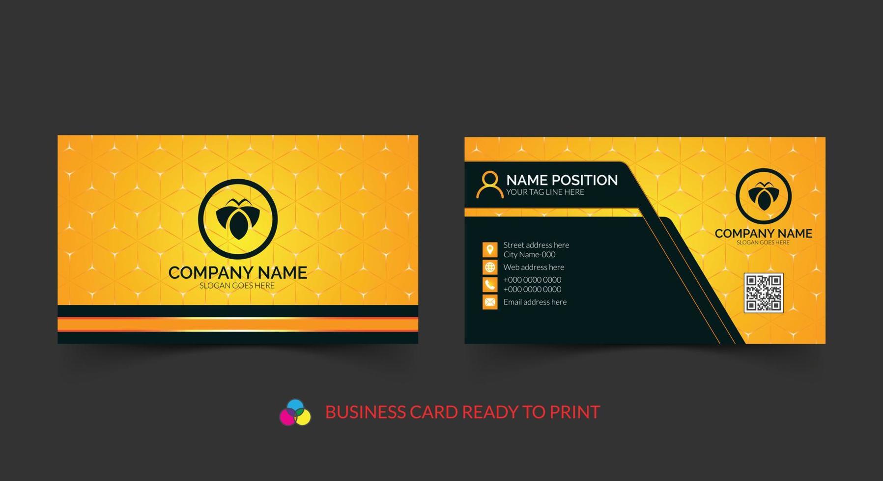 Stylish corporate business card template design vector