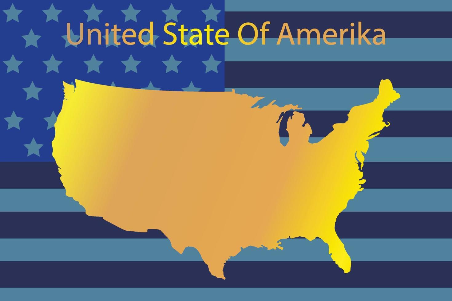 vector gold color america map background