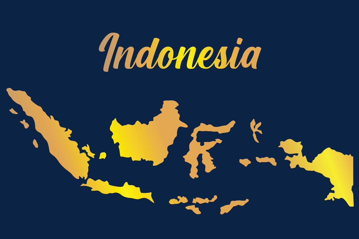 Indonesia map background with golden color vector
