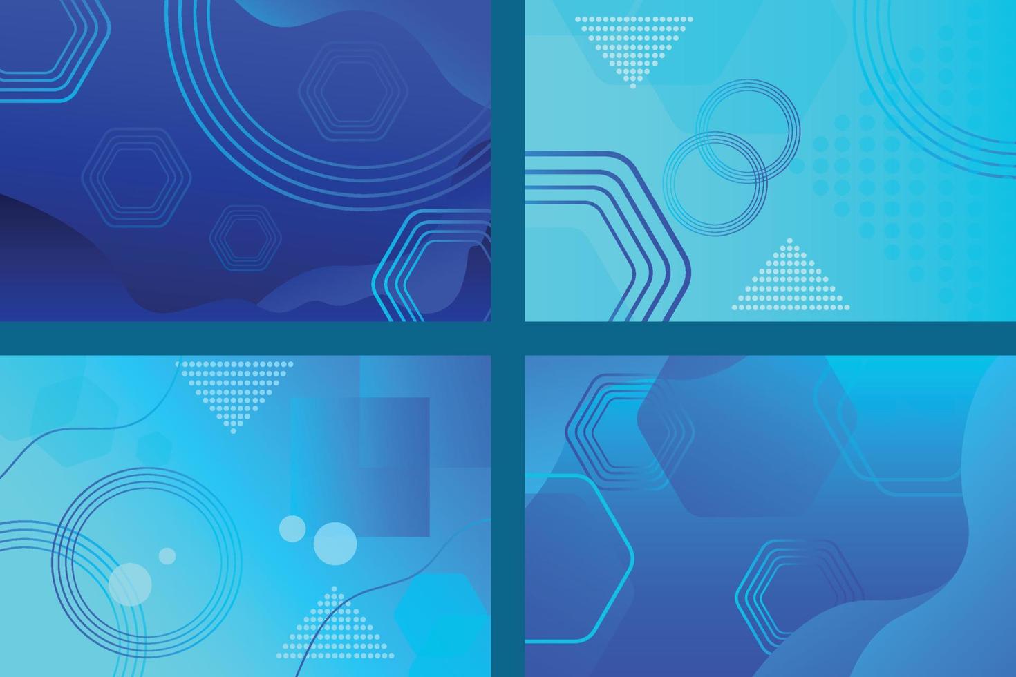 abstract background bundle with blue gradient color vector