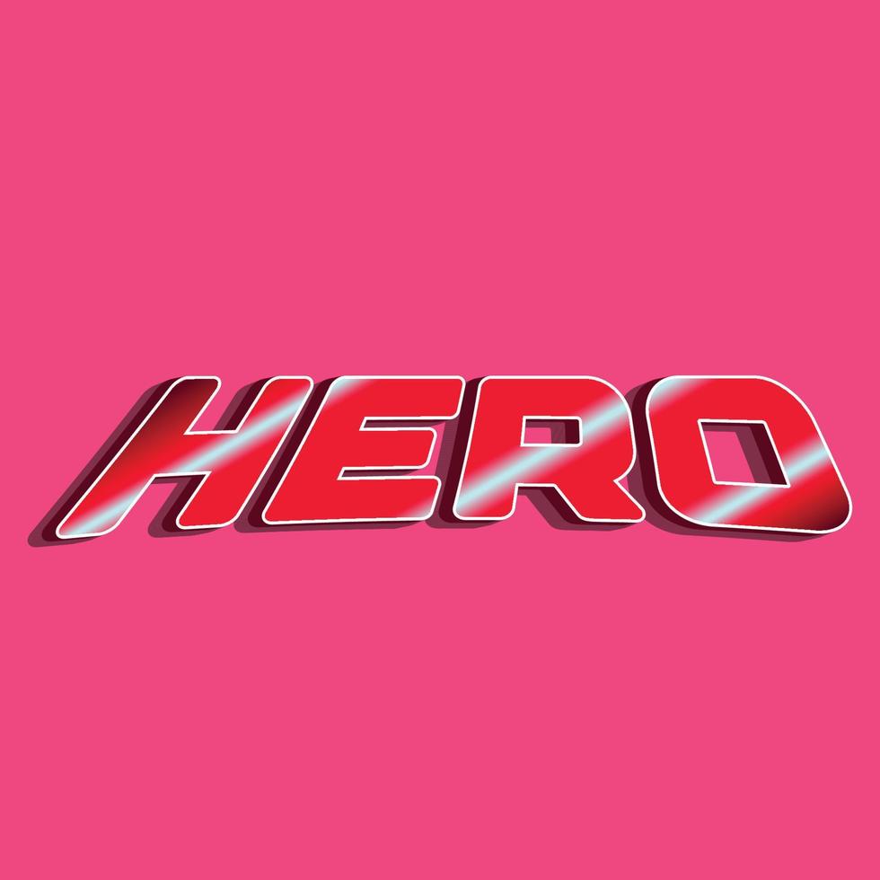3d text effect hero writing vector