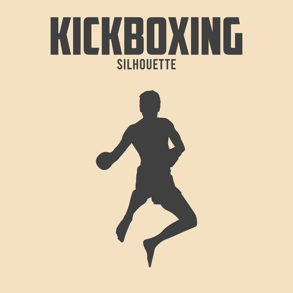 Kickboxing Player silhouette Vector Stock Illustration