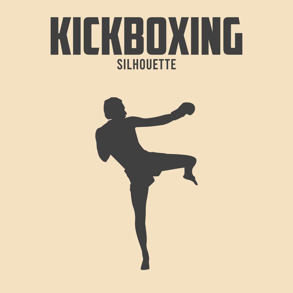 Kickboxing Player silhouette Vector Stock Illustration 05