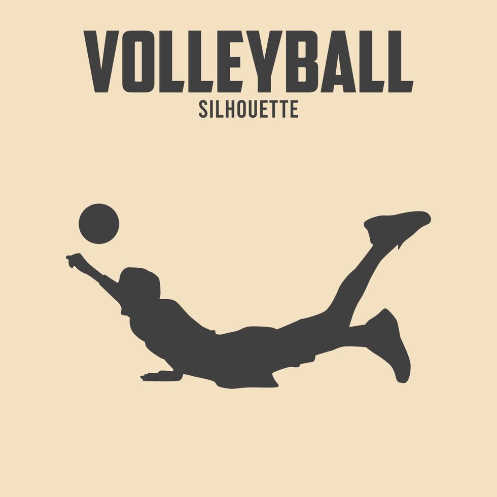 Volleyball Player Silhouette Vector Stock Illustration 03