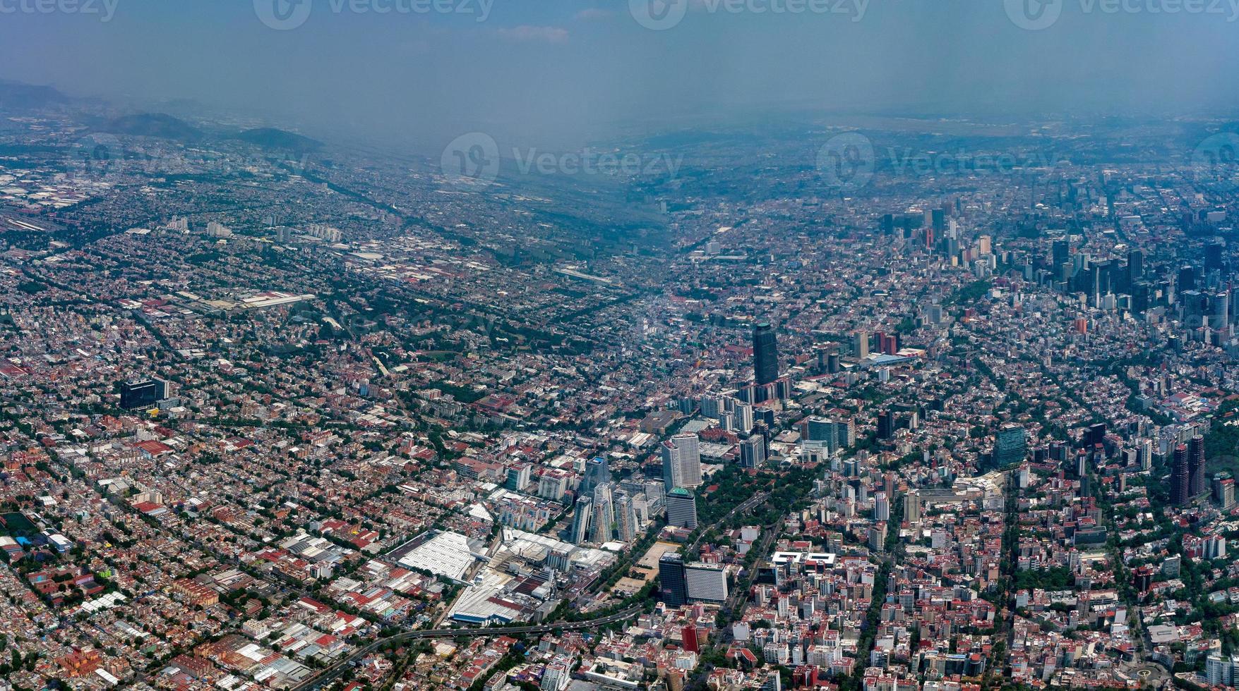 mexico city aerial view cityscape panorama photo