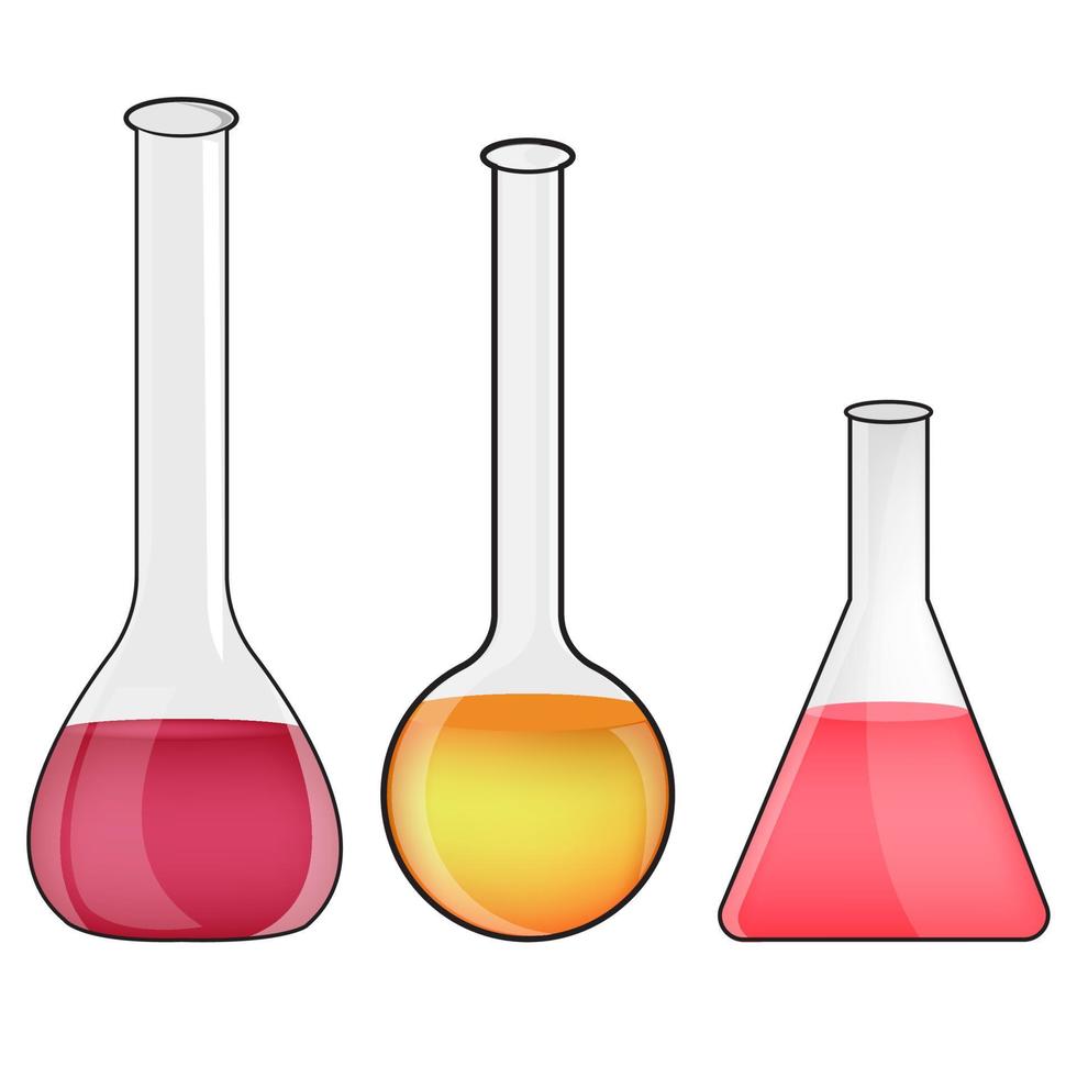 químico aparato para química laboratorio experimentos en colegio vector