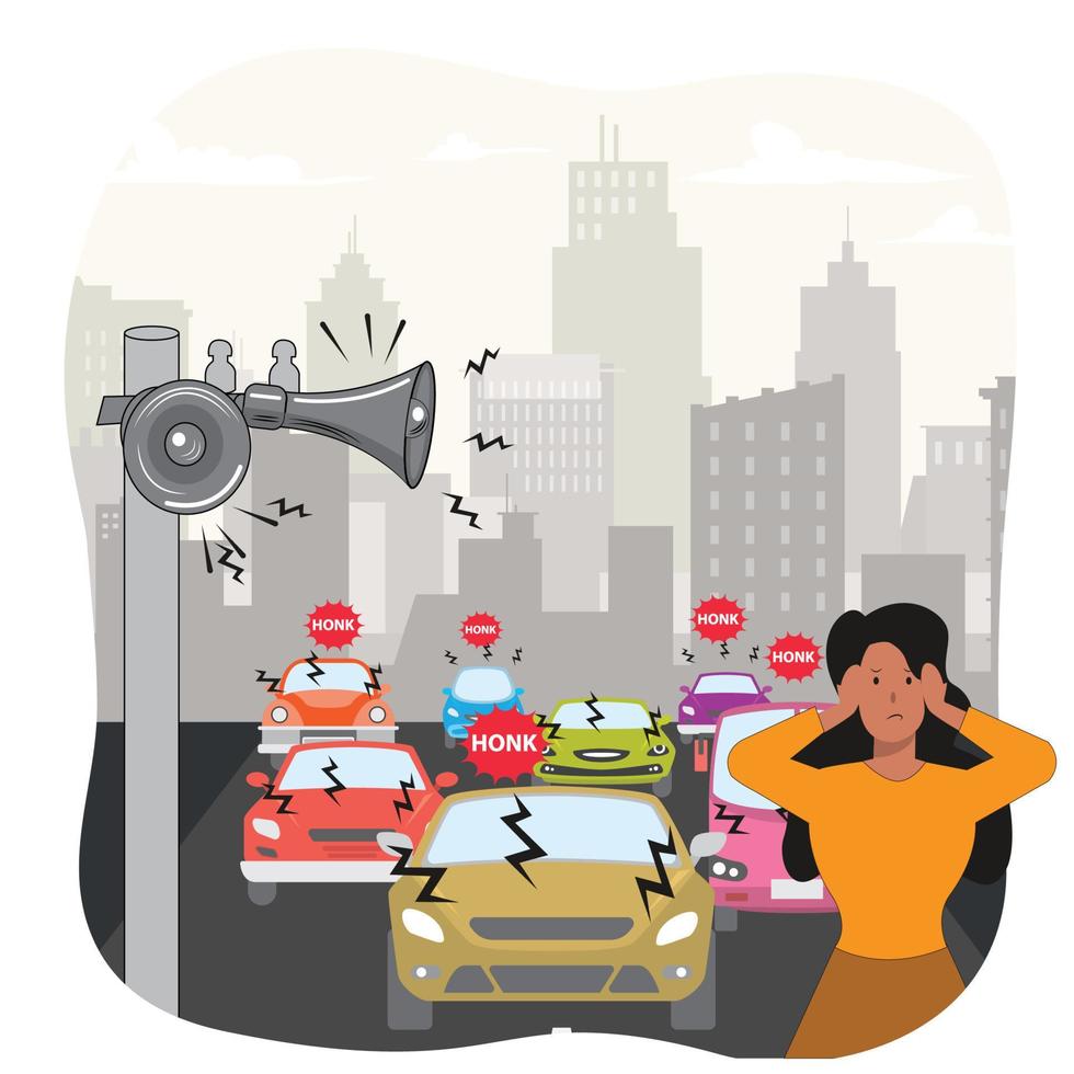 Sound pollution or noise pollution vector illustration 20240676 ...