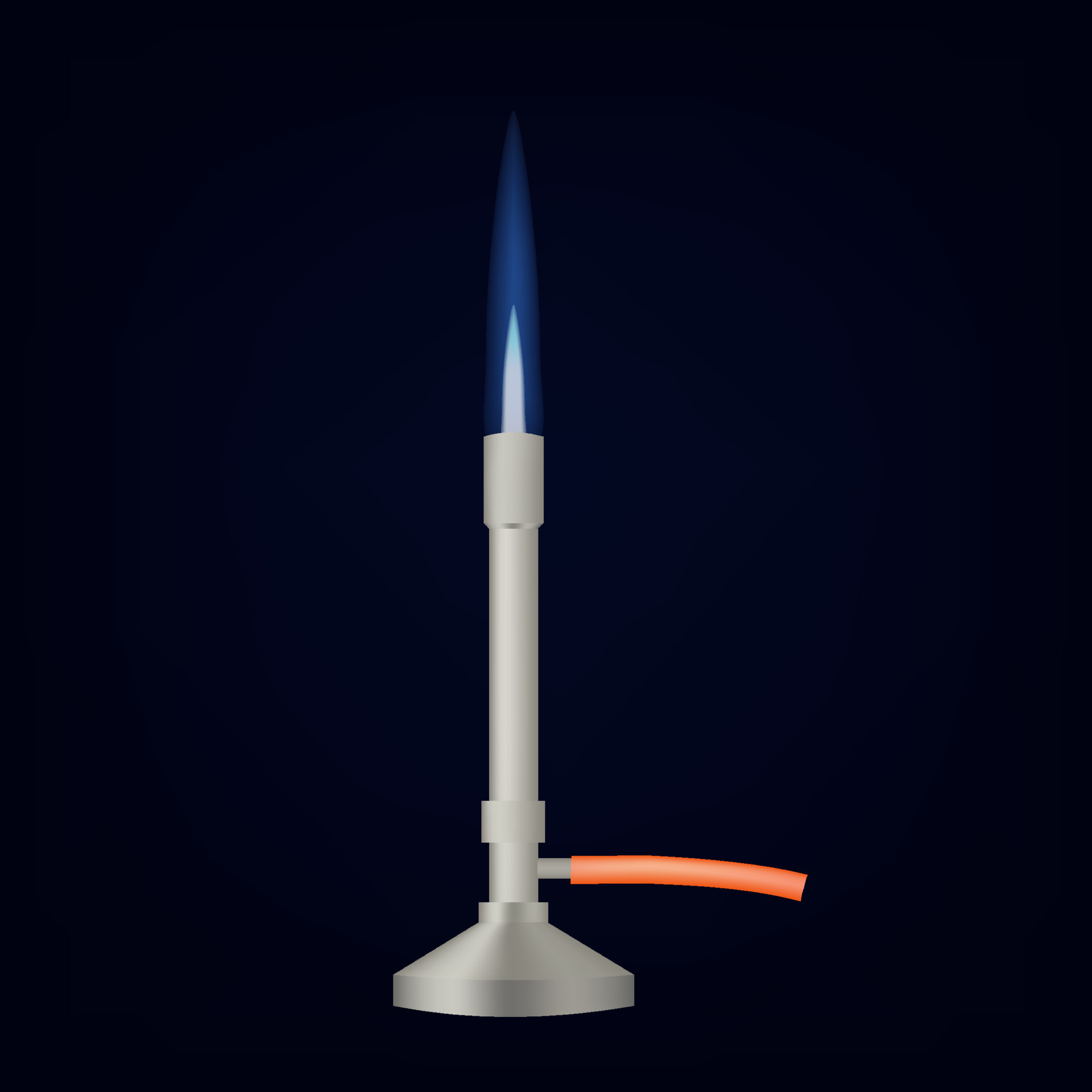 Bunsen Burner lab burner with flame in science Lab vector illustration