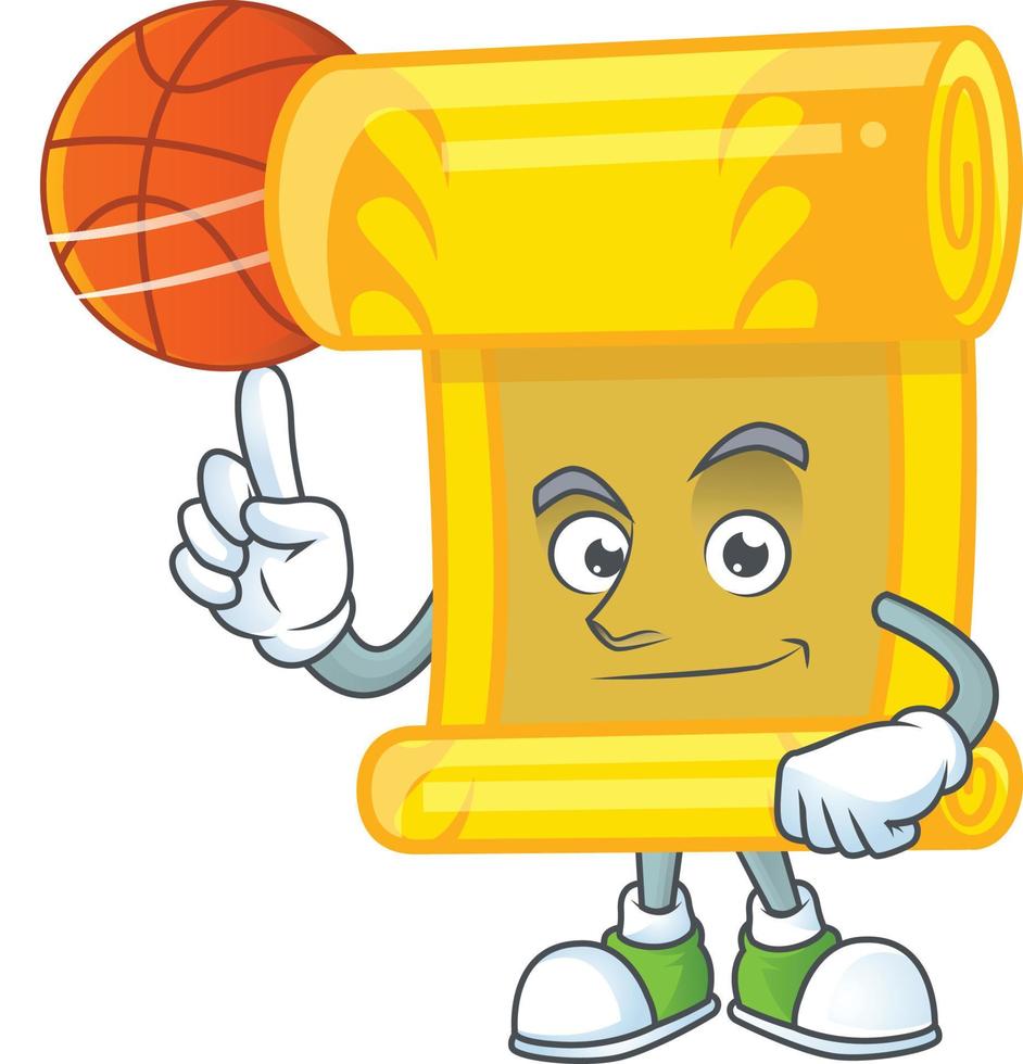 Chinese gold scroll cartoon character style vector