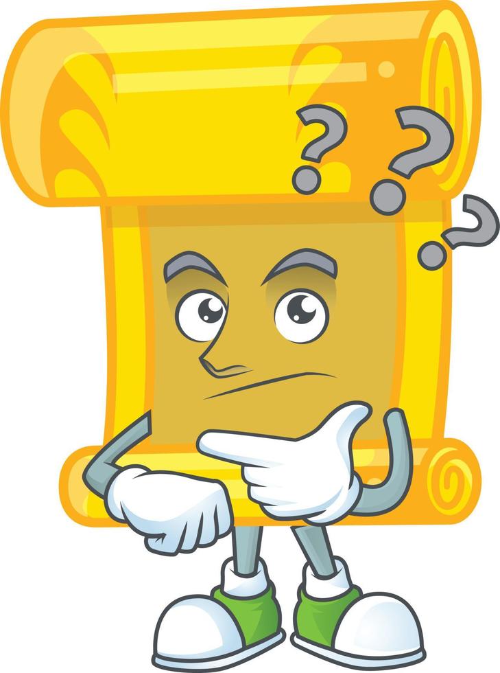 Chinese gold scroll cartoon character style vector