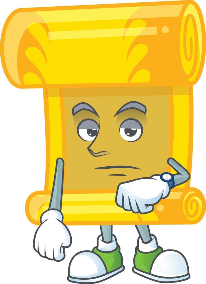 Chinese gold scroll cartoon character style vector