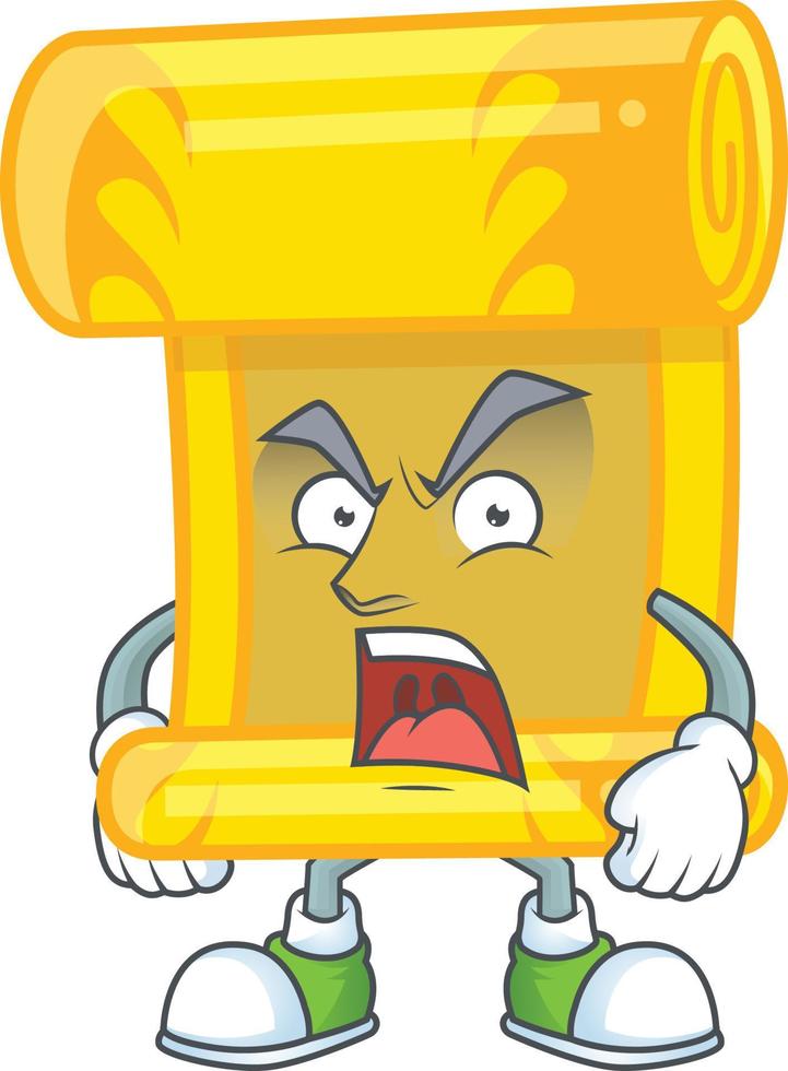 Chinese gold scroll cartoon character style vector