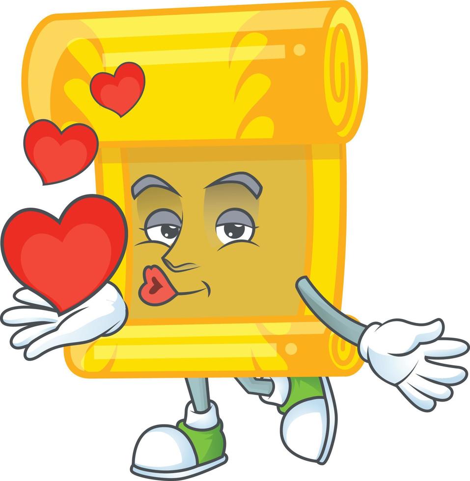 Chinese gold scroll cartoon character style vector