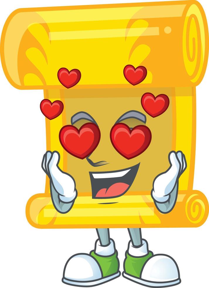 Chinese gold scroll cartoon character style vector