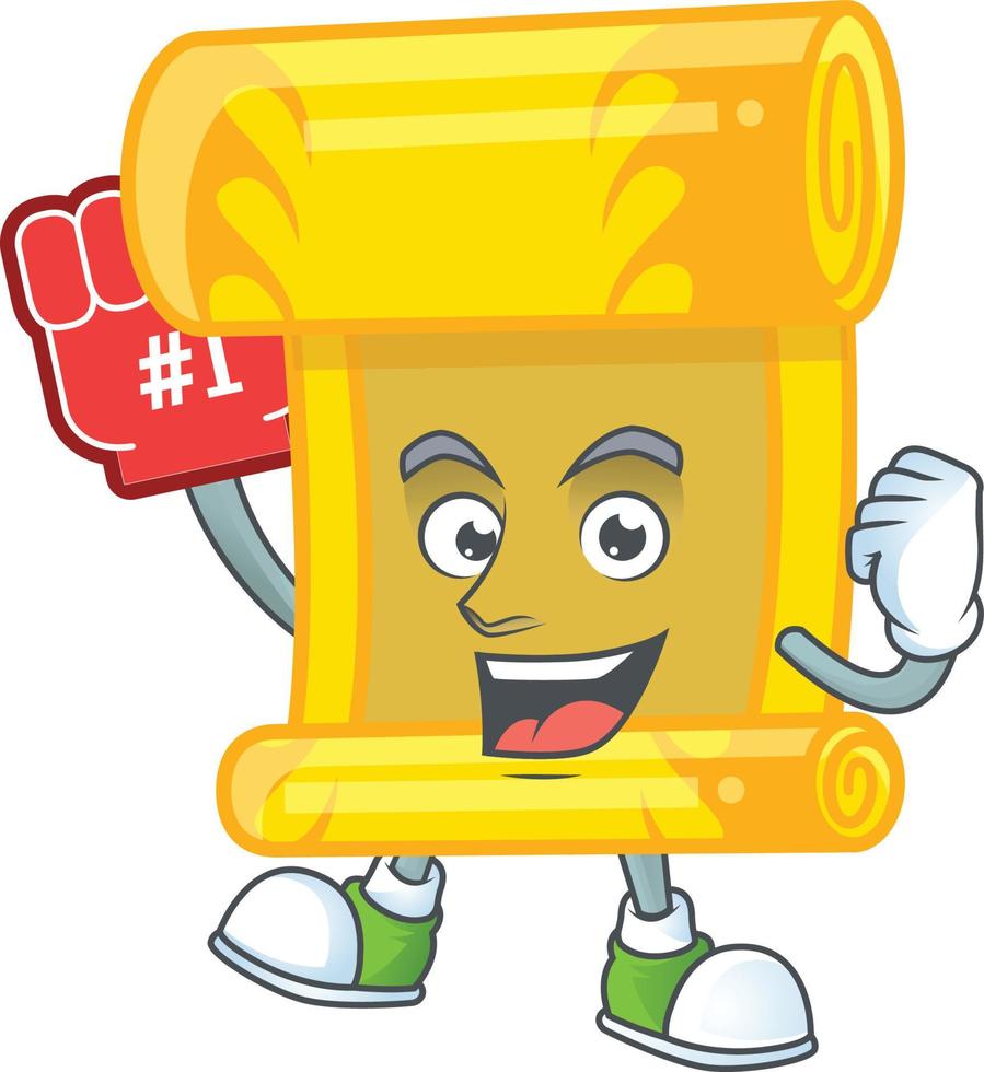 Chinese gold scroll cartoon character style vector