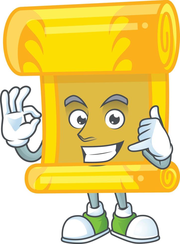 Chinese gold scroll cartoon character style vector